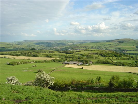 view over the High Peak from the top of Shaw Farm in New Mills